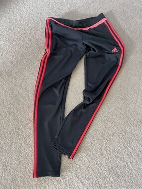 Adidas Grey and Orange Soccer/ Track Pants with Slim Fit